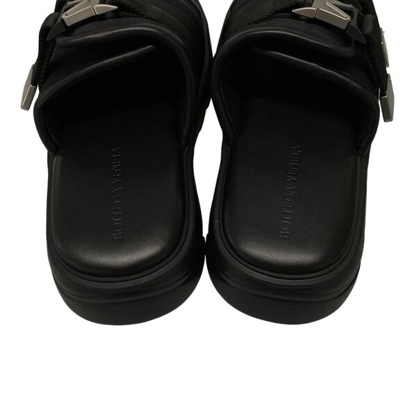 BOTTEGA VENETA - Black Chemical Fiber Leather Rubber Men's Sandals 607-080425 - Picture 6 of 12